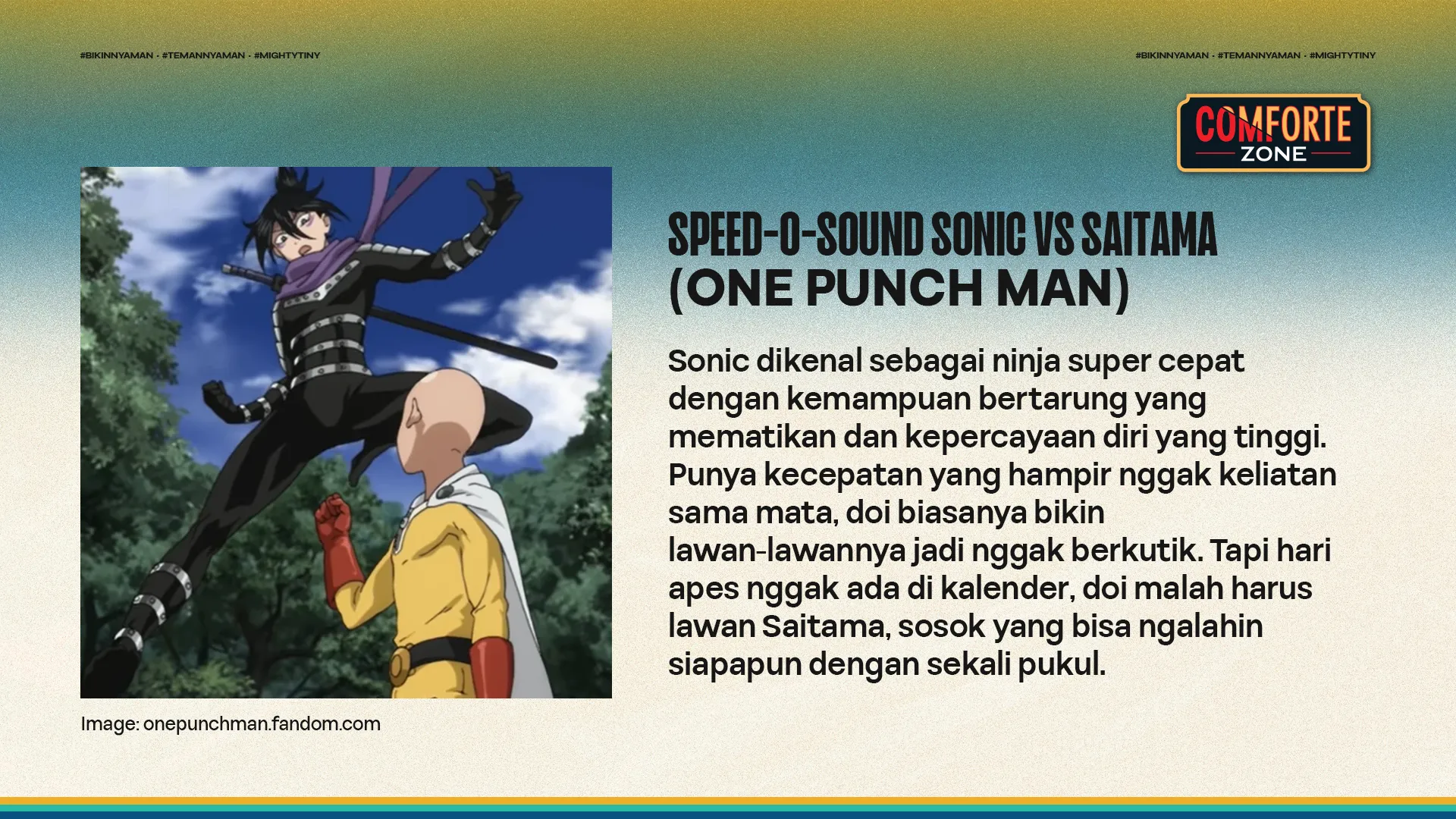 SPEED-O-SOUND SONIC VS SAITAMA (ONE PUNCH MAN)