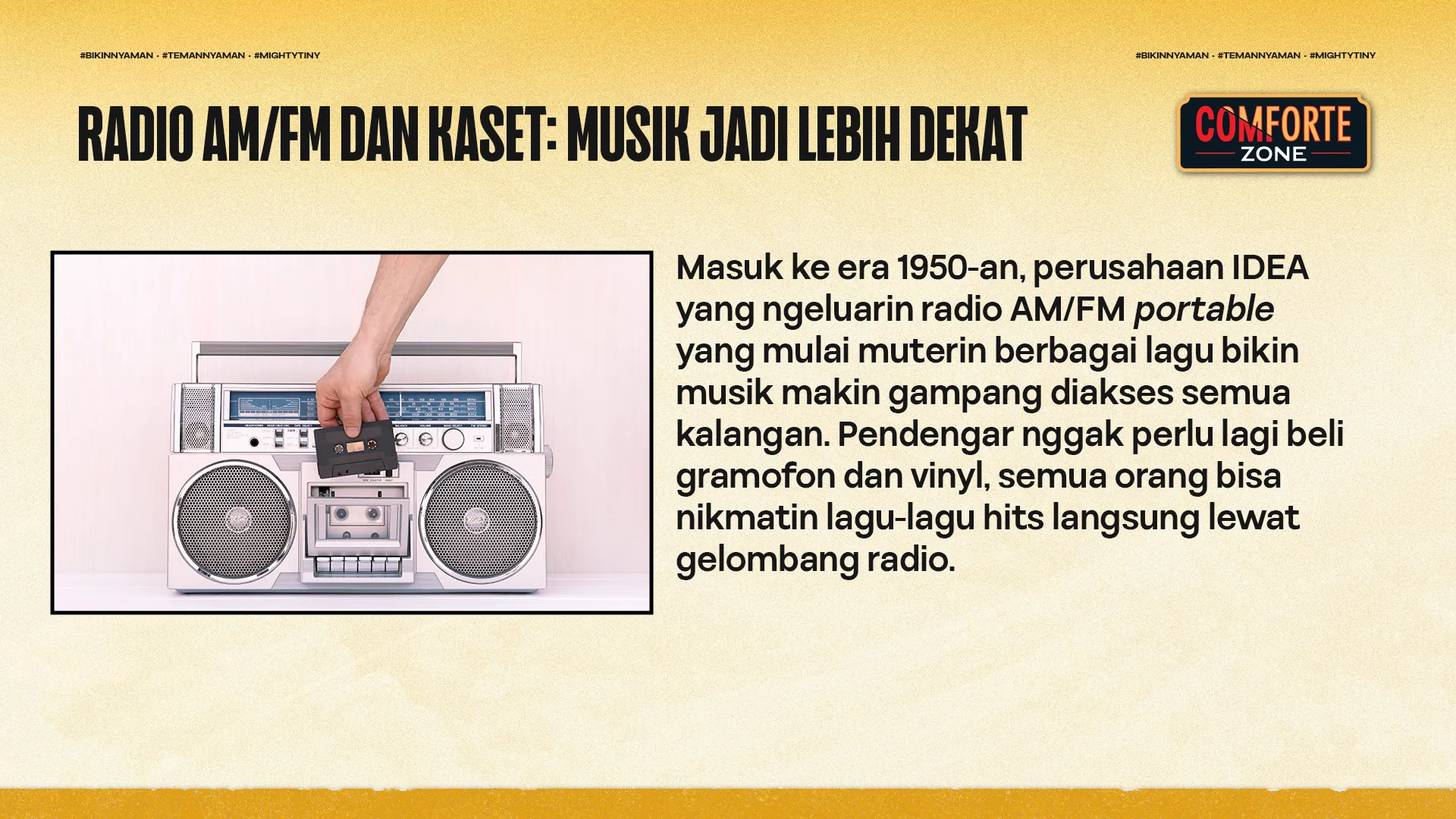 RADIO AM/FM DAN KASET: MUSIK JADI LEBIH DEKAT