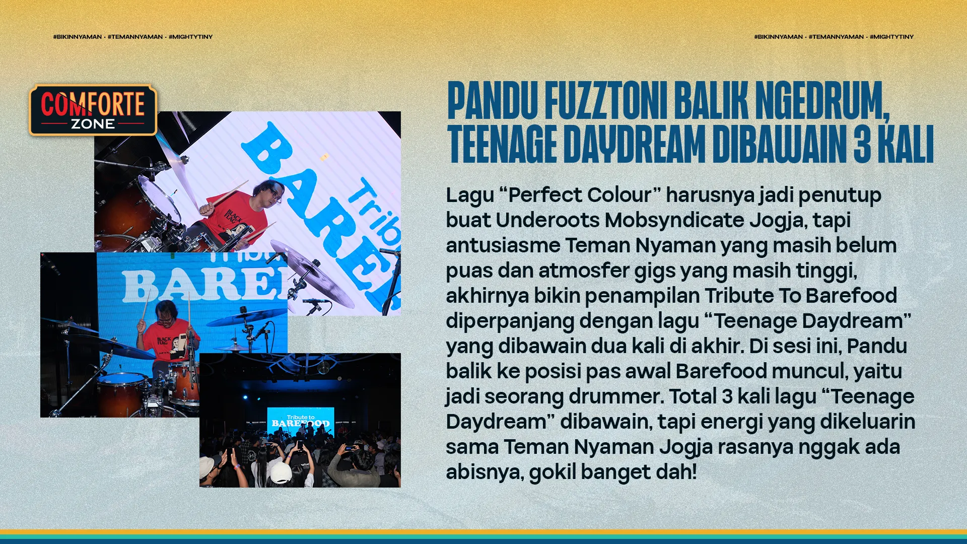 PANDU FUZZTONI BALIK NGEDRUM, TEENAGE DAYDREAM DIBAWAIN 3 KALI